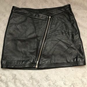 Genuine Leather Mini Skirt